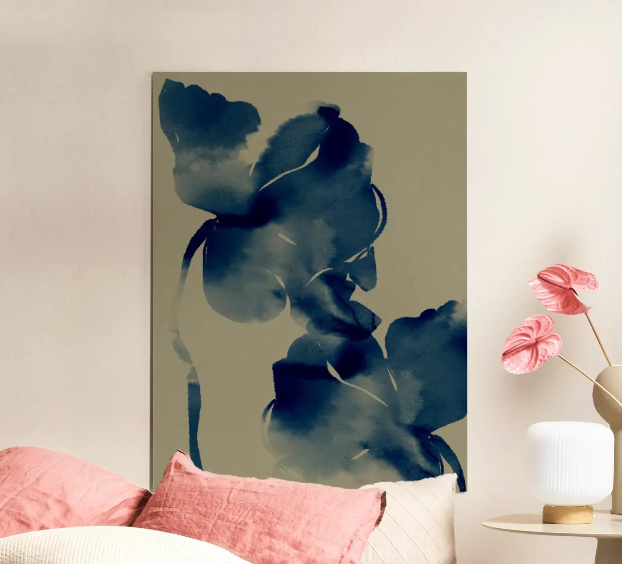 Blaue Blüten in weichen Gewässern 1 Hahnemühle von Shatha Al Dafai
