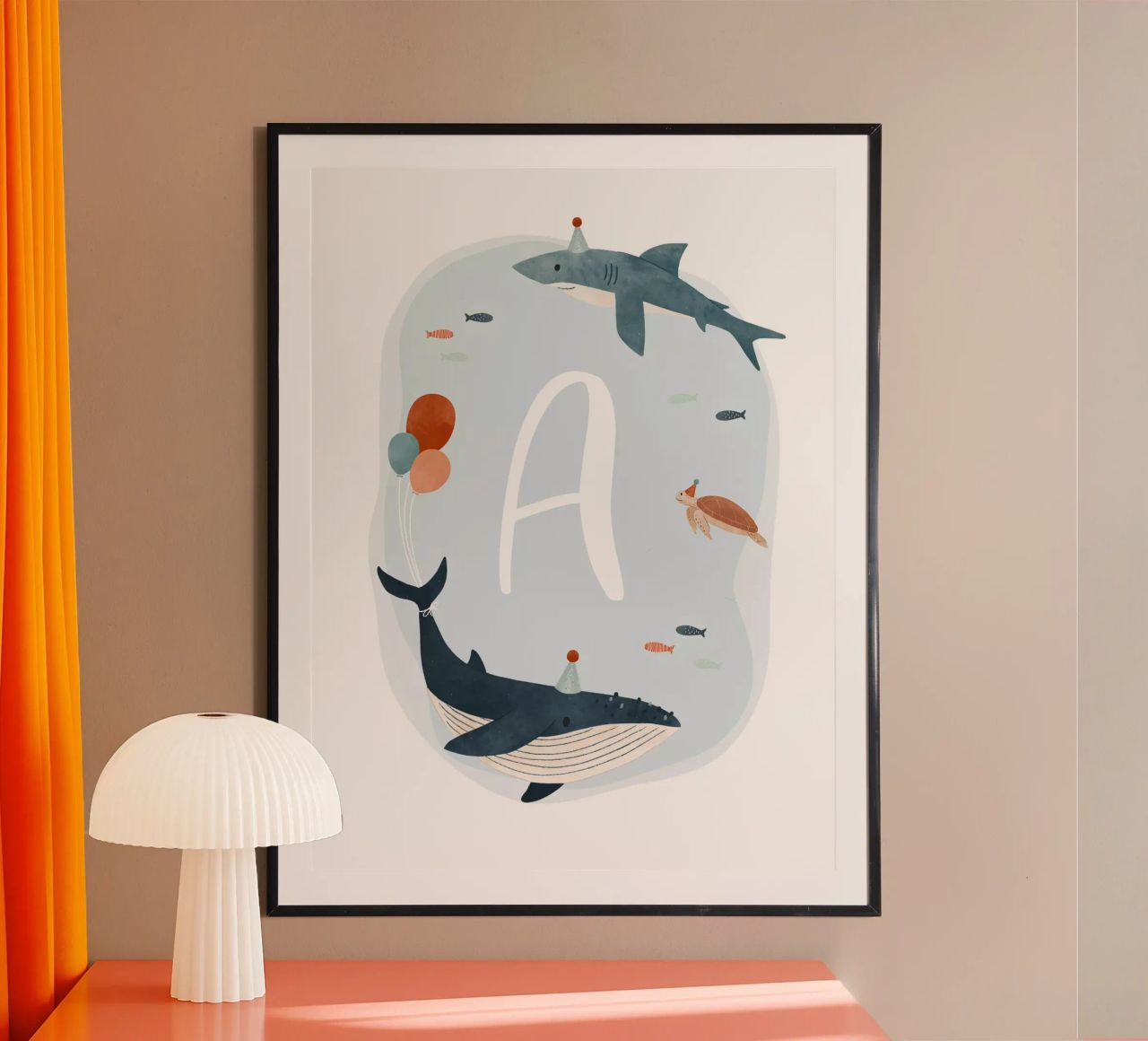 Unterwasserfreunde poster avec cadre en plastique de Kartenliebe