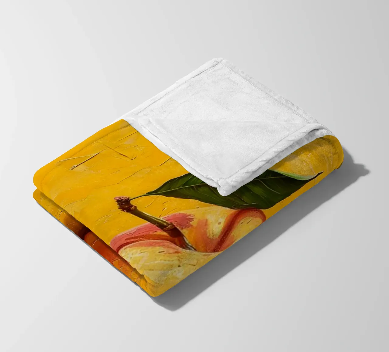 Golden Peach on Yellow Canvas coperta in pile da Mosaic Dialogue