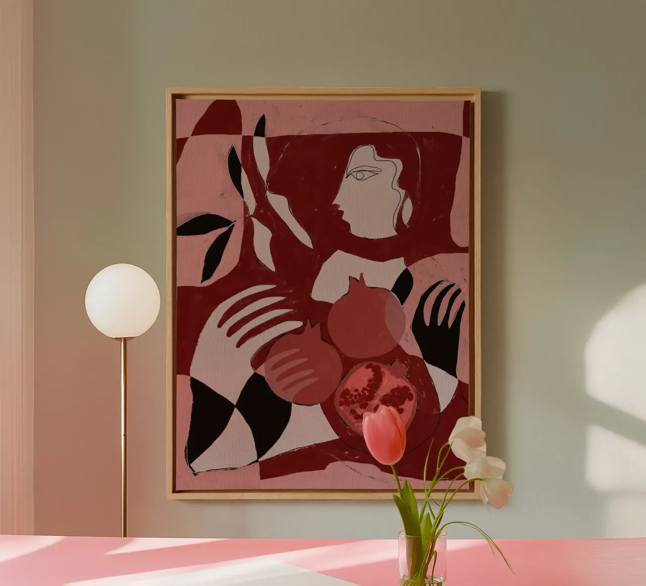 Pomegranate of the Soul 2 canvas by Shatha Al Dafai