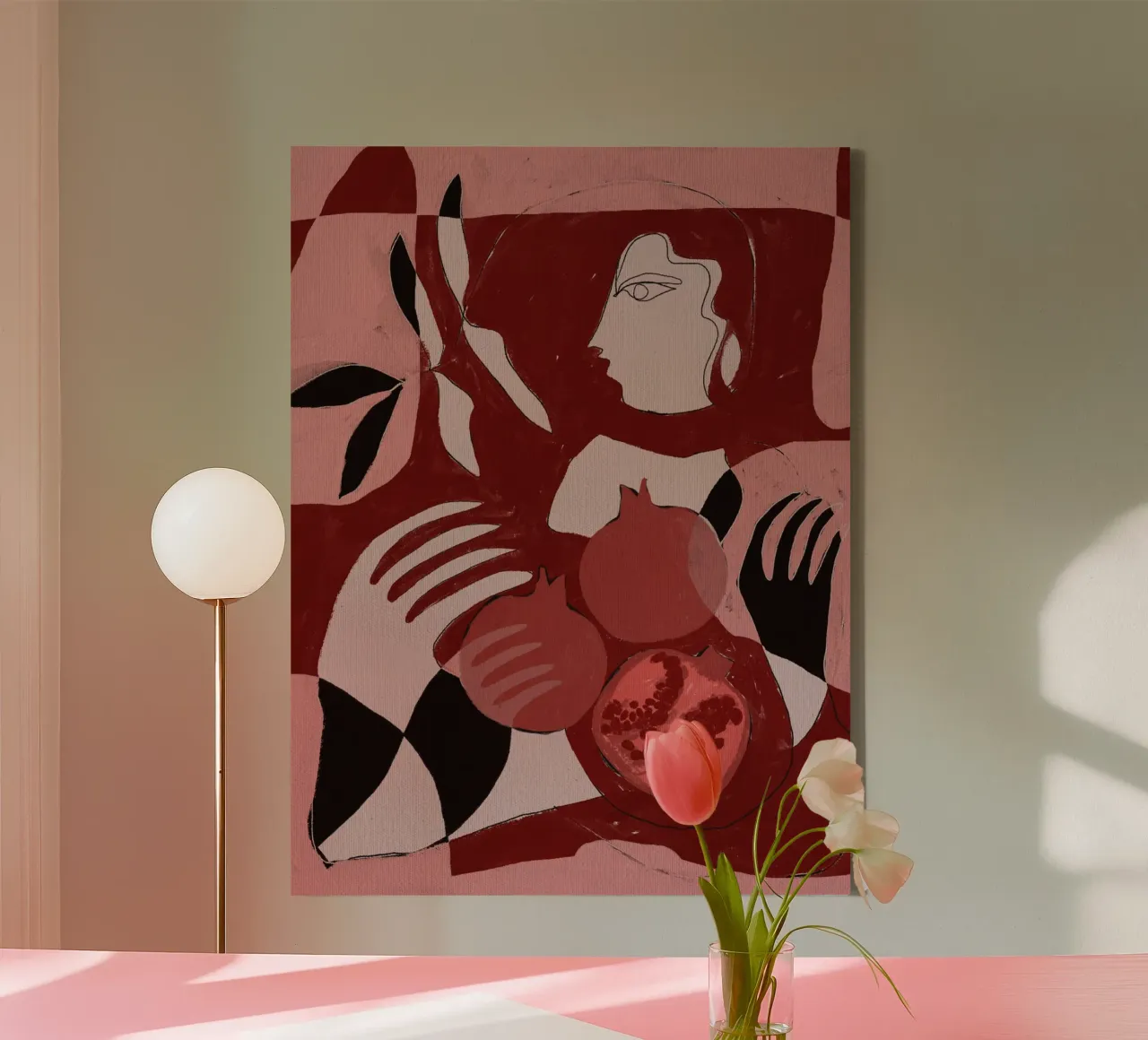 Pomegranate of the Soul 2 canvas by Shatha Al Dafai