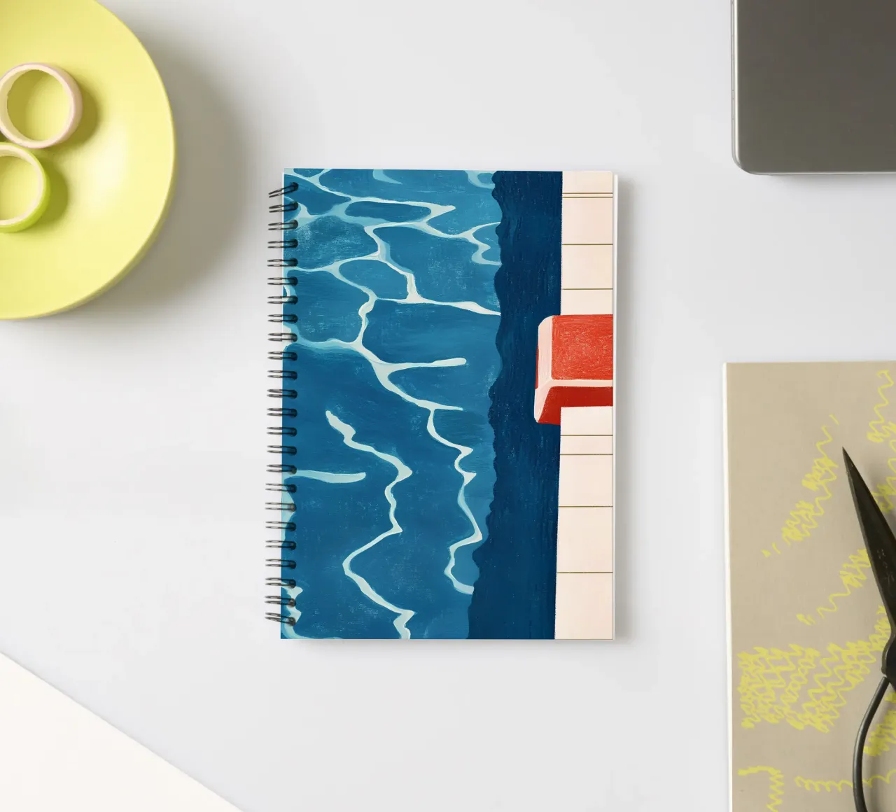 Pool edge spiral notebook by Curious Canvas