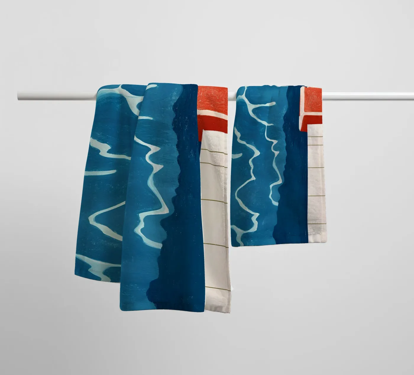 Pool edge towel by Curious Canvas