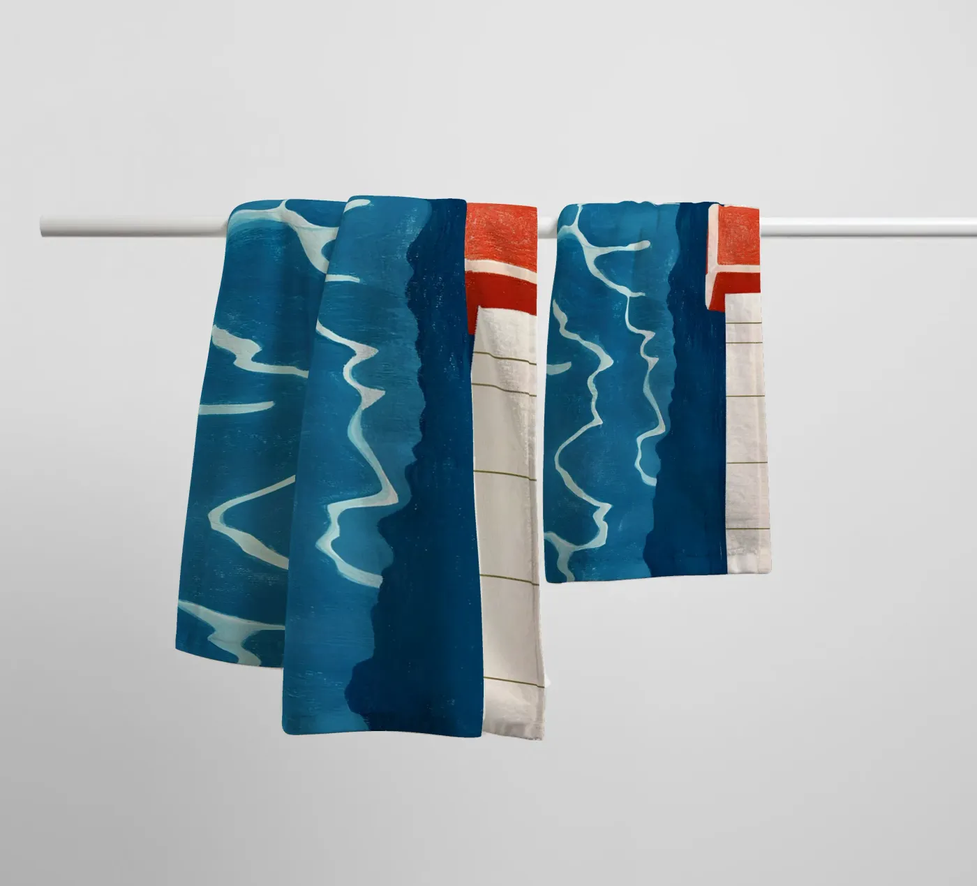 Pool edge towel by Curious Canvas