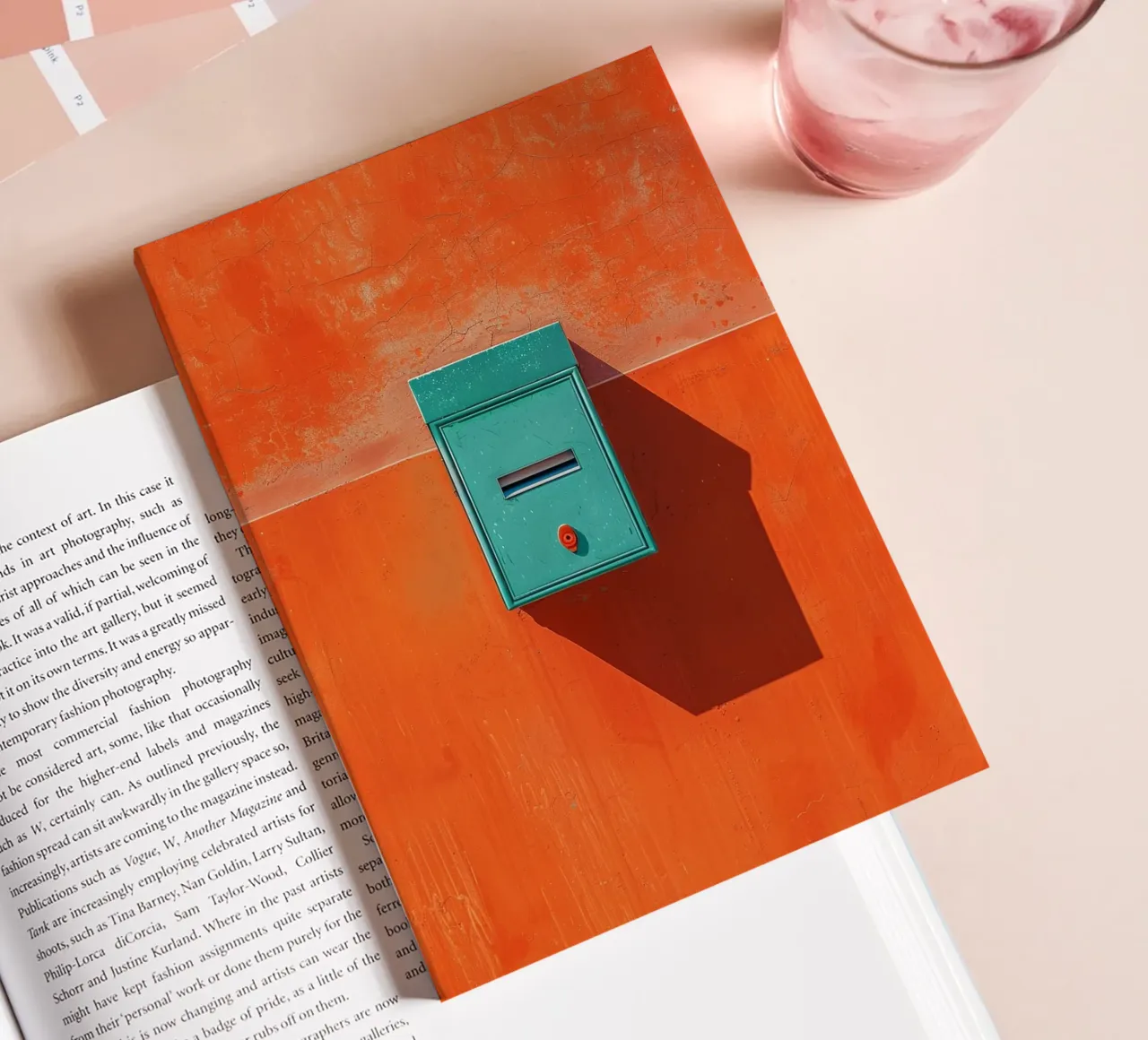 Teal Mailbox on Orange Wall carnet de notes de Mosaic Dialogue
