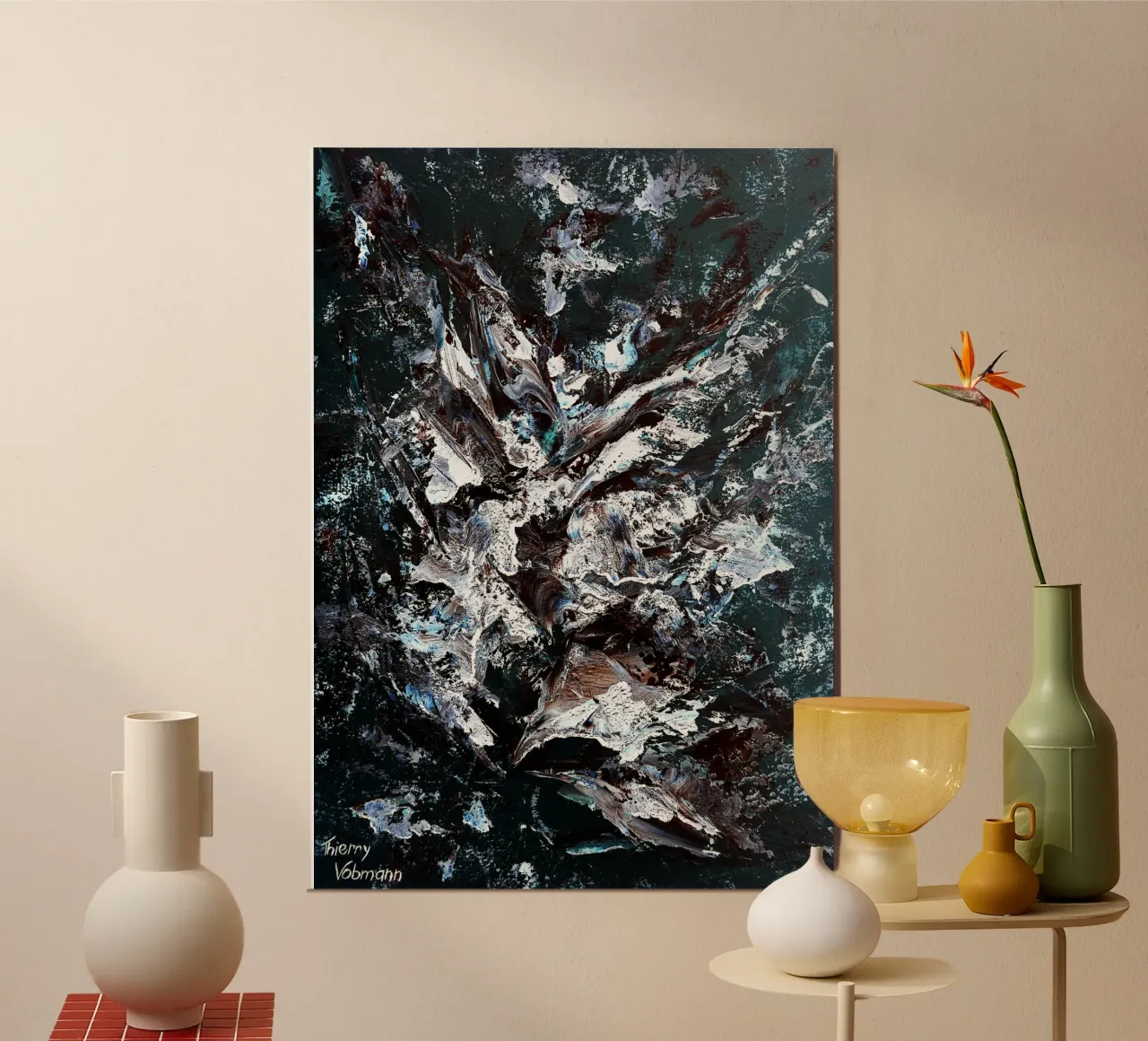 IDEAL GIFT 57 invers poster con telaio in legno da Thierry Vobmann Abstract painting