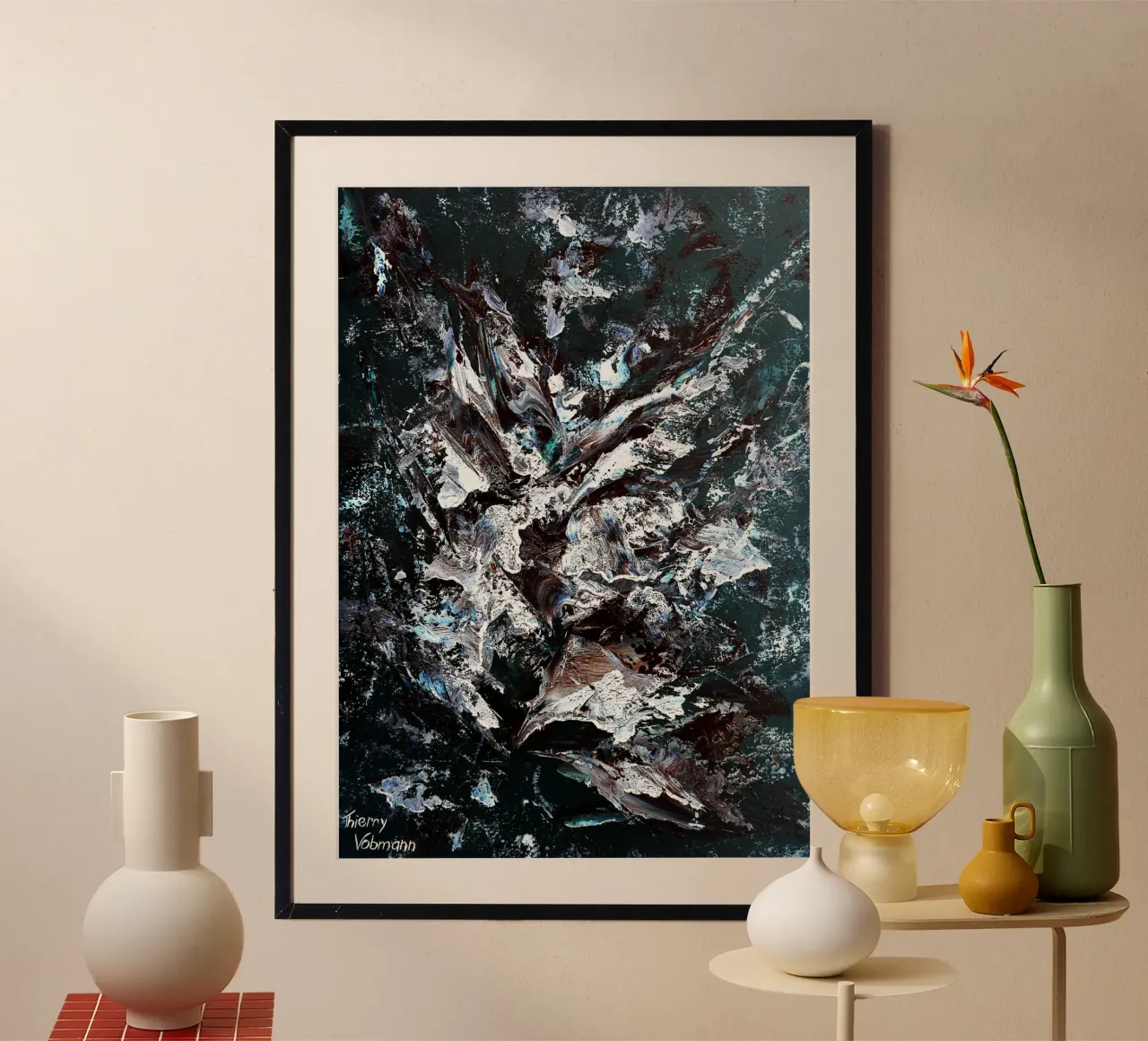 IDEAL GIFT 57 invers poster con telaio in legno da Thierry Vobmann Abstract painting