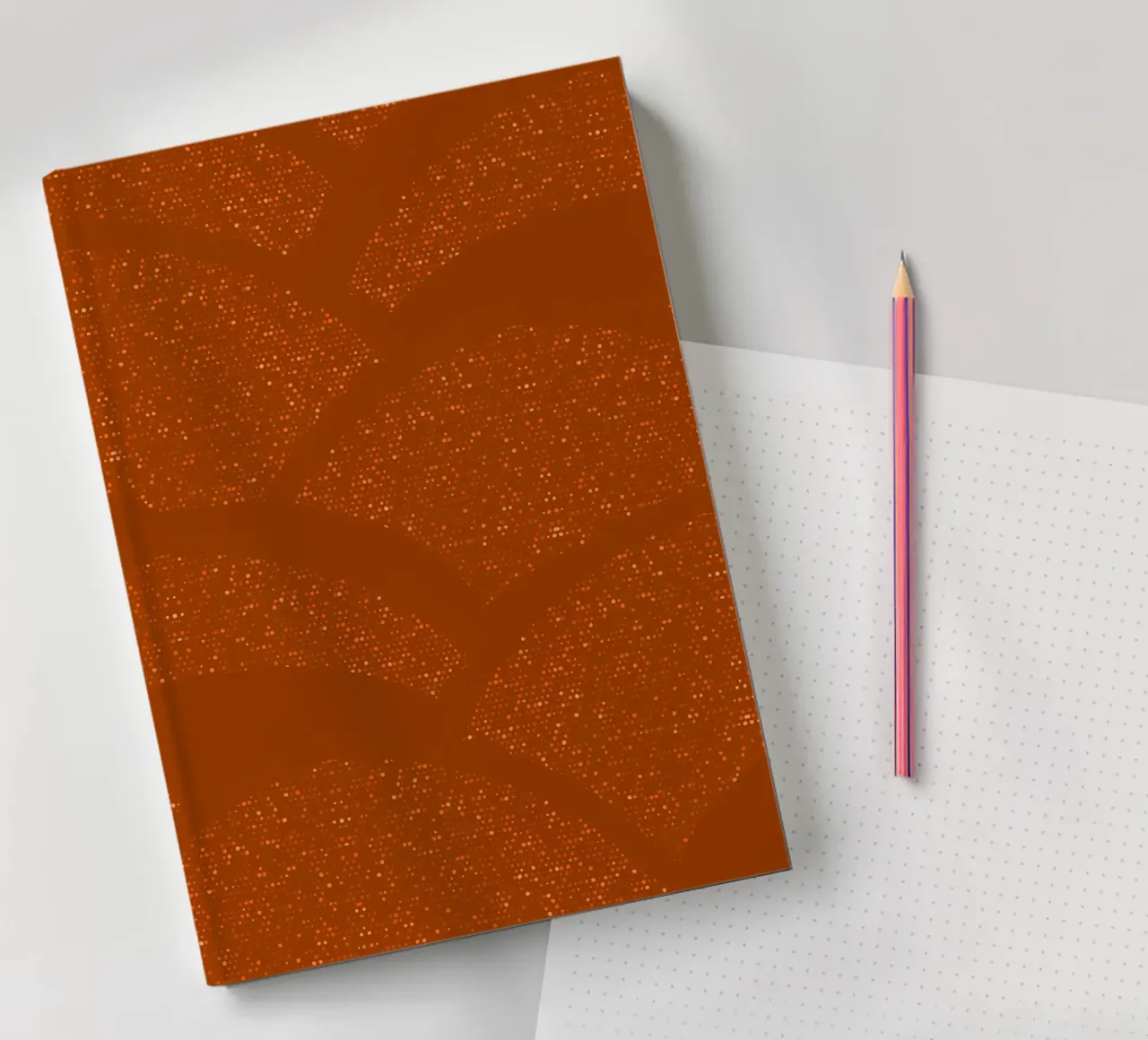 Sparkling Hills Rust Orange notebook by SilverPegasus