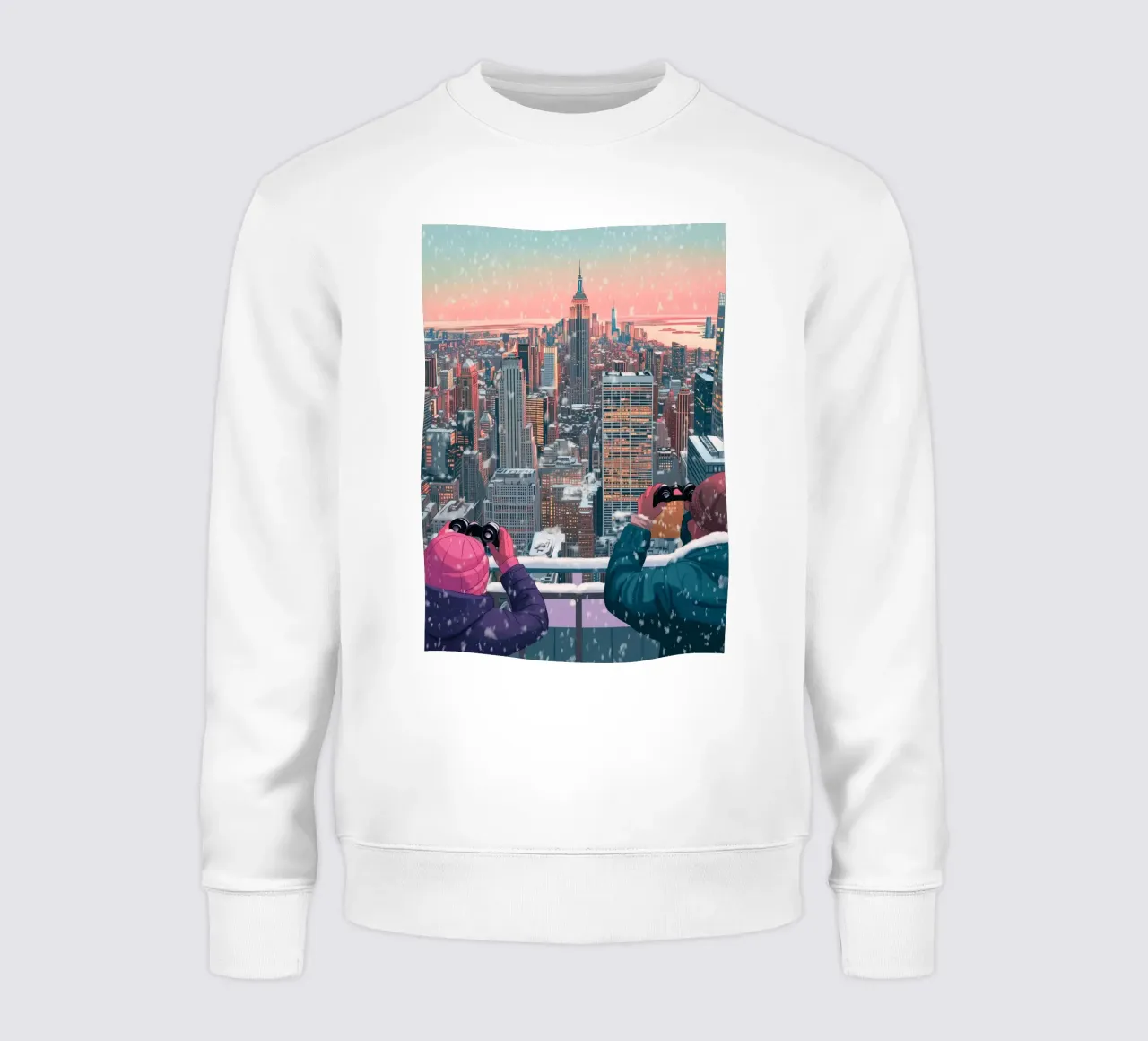 Vue hivernale de NYC : Empire State Building, Impression d'art esthétique sweat de ClubArt