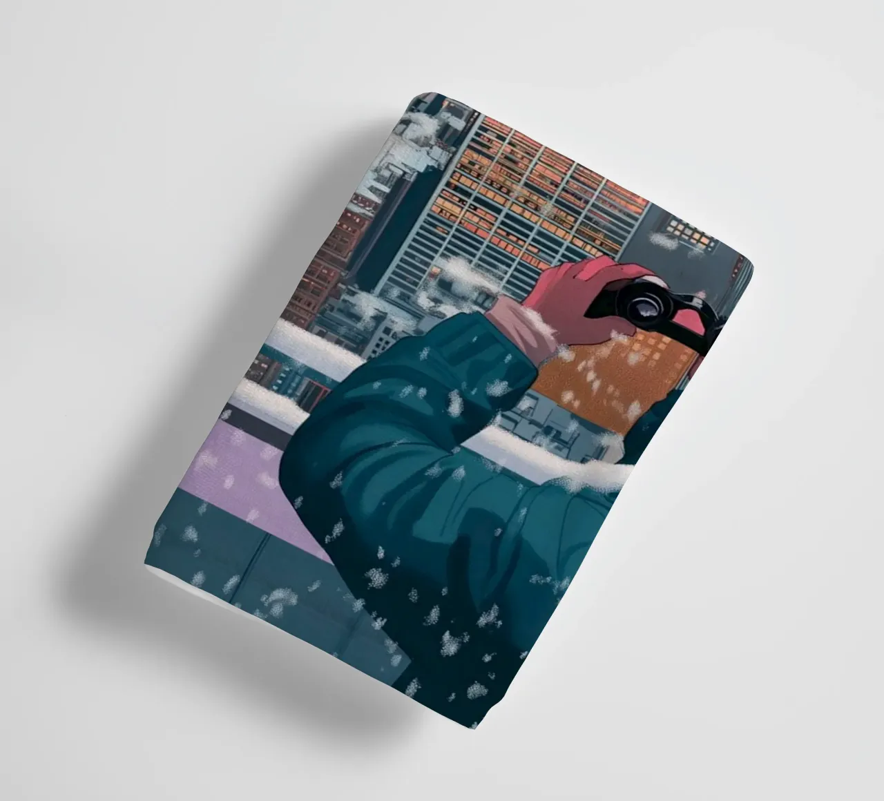NYC Winter View: Empire State Building, Aesthetic Art Print towel by ClubArt