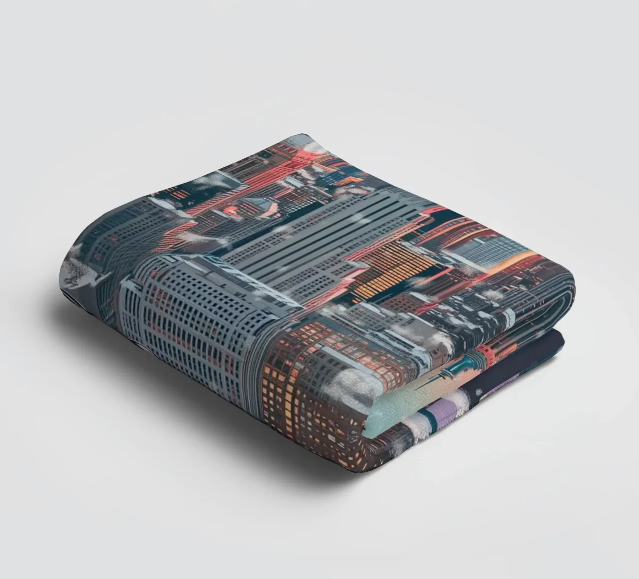 NYC Winter View: Empire State Building, Aesthetic Art Print towel by ClubArt