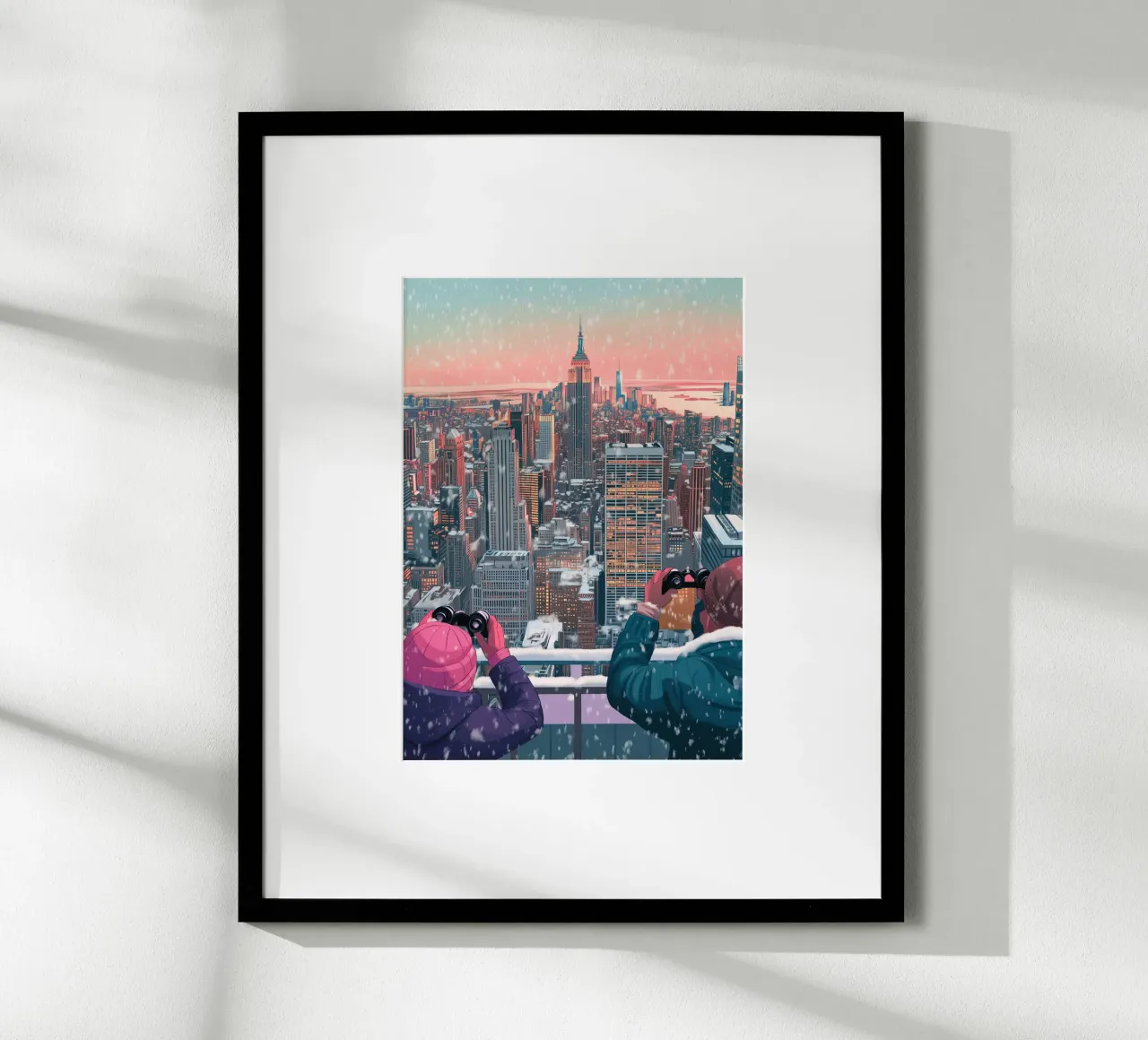 NYC Winter View: Empire State Building, Aesthetic Art Print hahnemühle by ClubArt