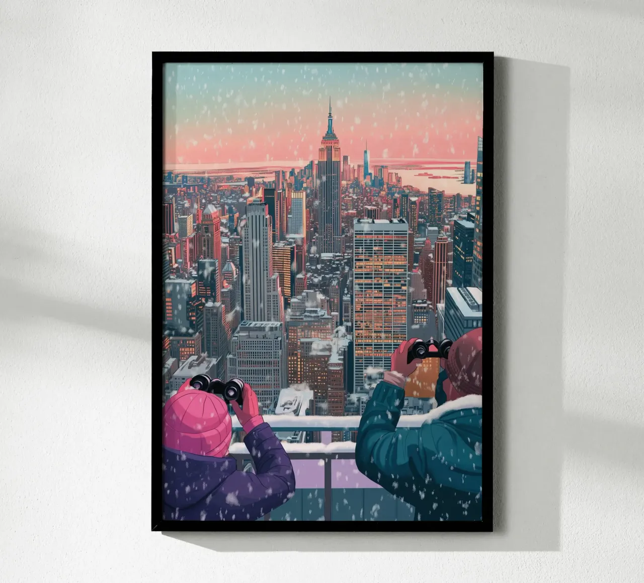 NYC Winter View: Empire State Building, Aesthetic Art Print hahnemühle by ClubArt