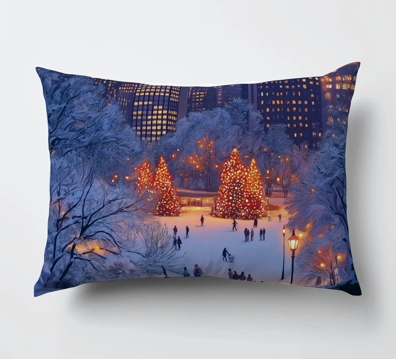Central Park Winter Wonderland: Weihnachten New York Kunstdruck Kissen von ClubArt