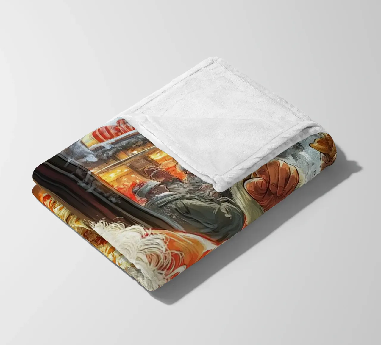 Santa Eating Pizza: Christmas Urban Delight Art Print fleece blanket by ClubArt