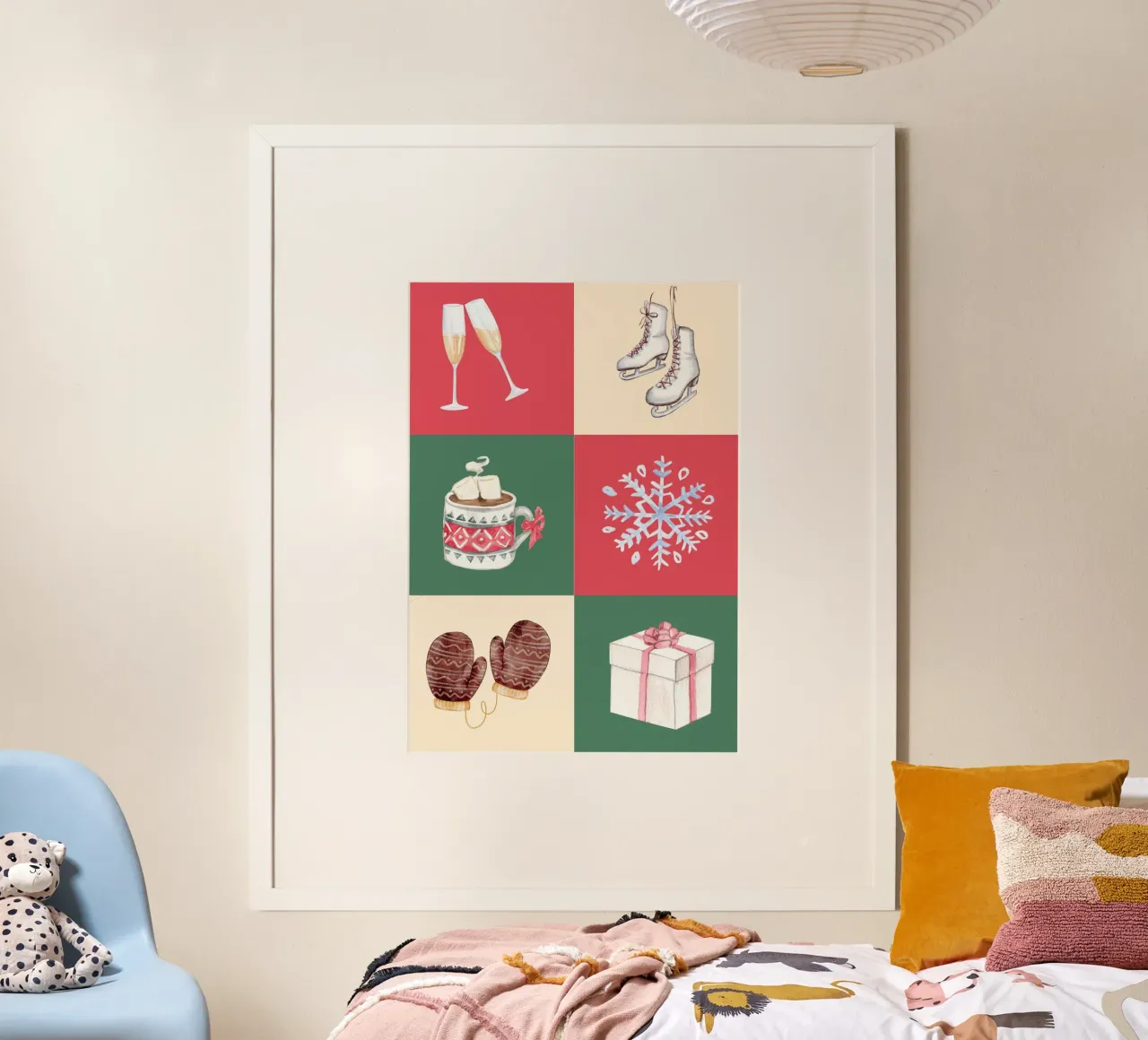 Iconos de Navidad: Acuarela de Navidad poster de ClubArt