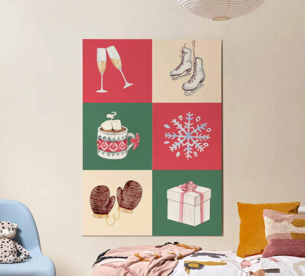 Iconos de Navidad: Acuarela de Navidad poster de ClubArt