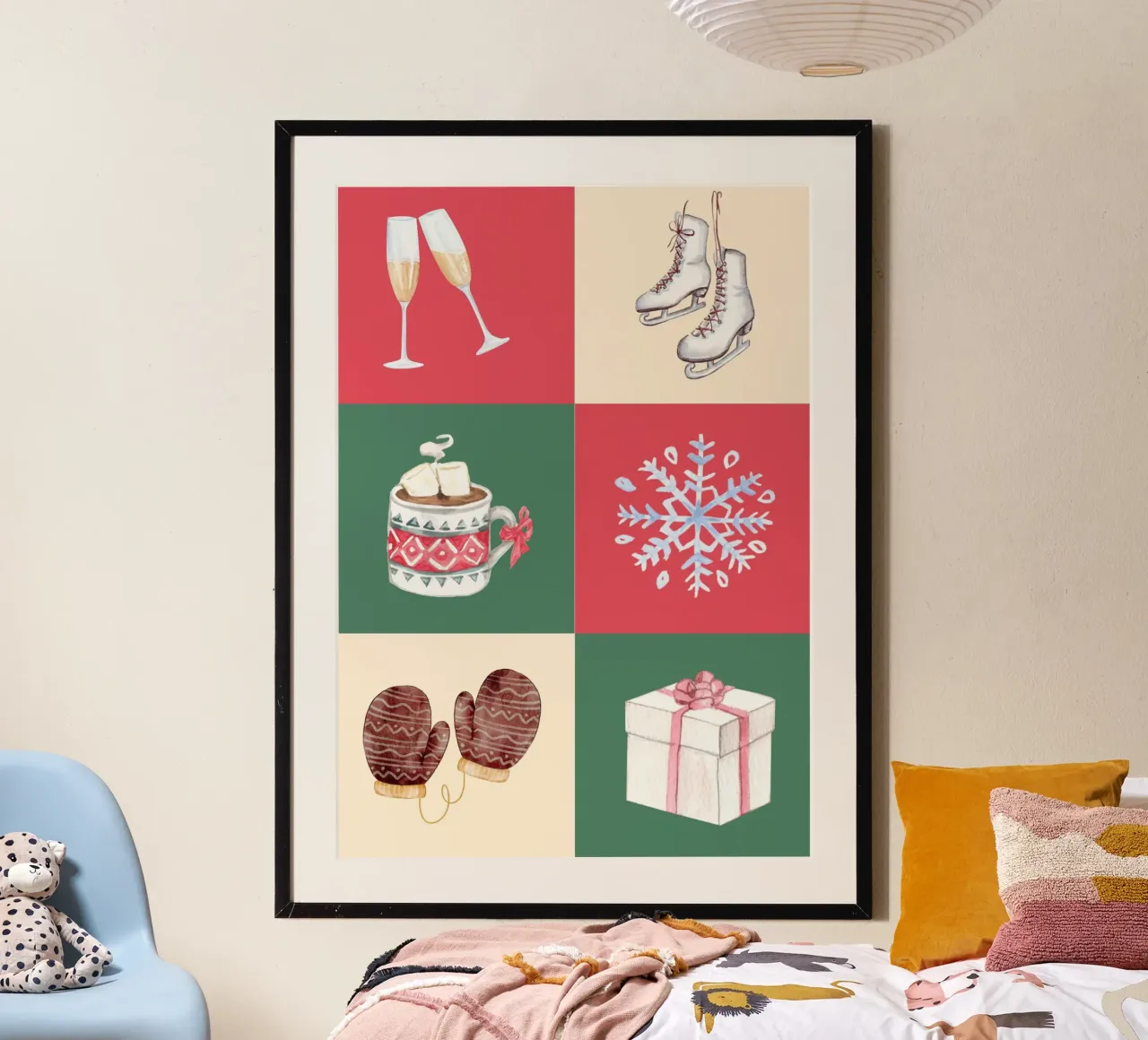 Iconos de Navidad: Acuarela de Navidad poster de ClubArt