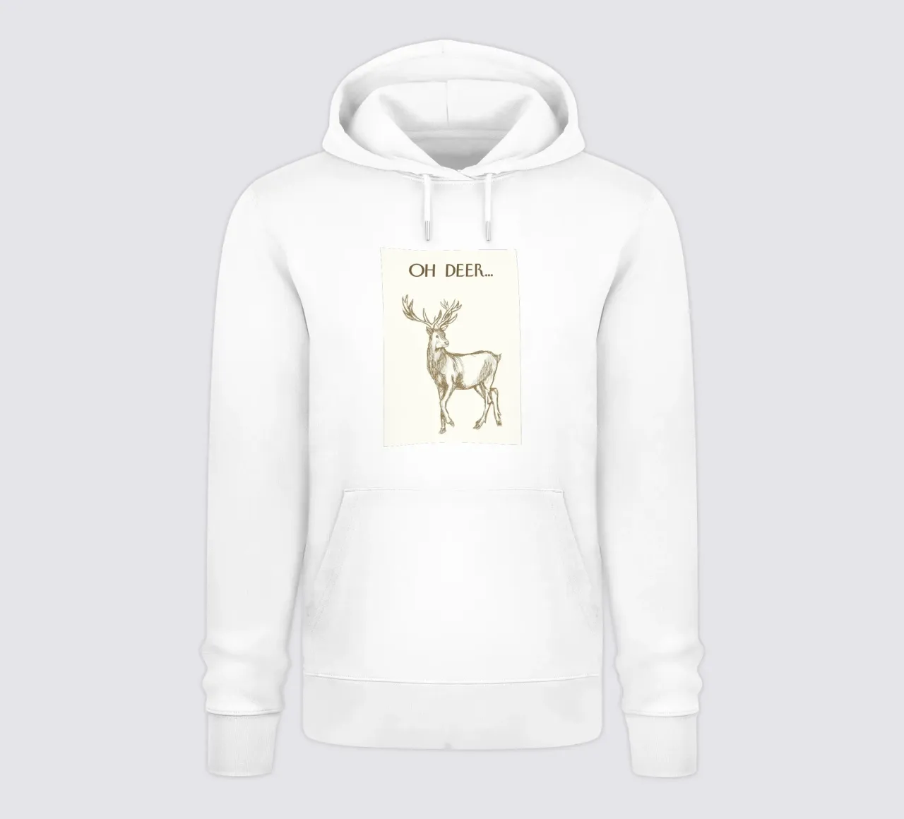 "Oh Ciervo..." Rústico Reno Sketch Art Print sudadera con capucha de ClubArt