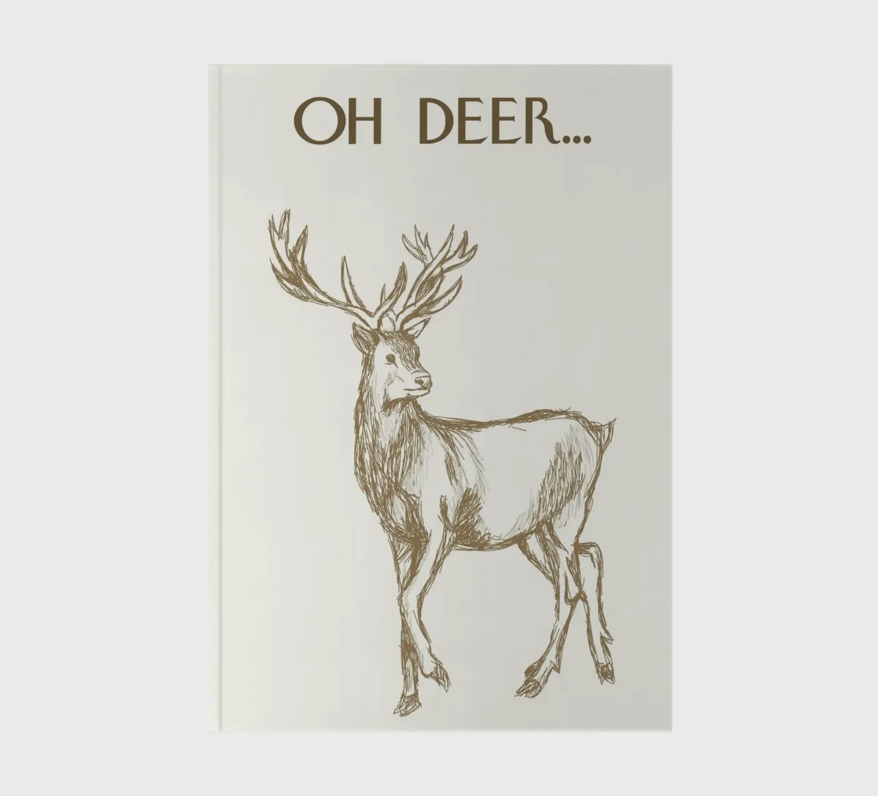 "Oh Deer..." Rustic Reindeer Sketch Art Print notebook by ClubArt