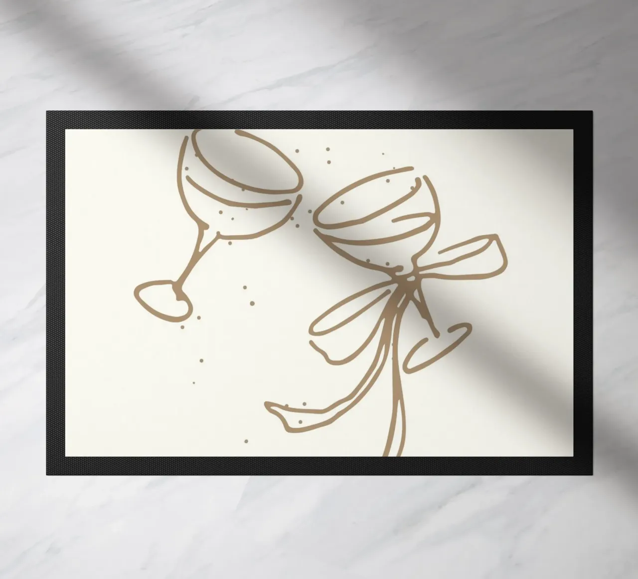 Mangez, buvez, soyez joyeux : Minimalist Champagne Toast Art Print paillasson de ClubArt
