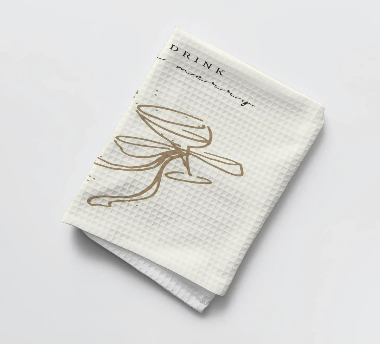 Mangez, buvez, soyez joyeux : Minimalist Champagne Toast Art Print torchon de ClubArt