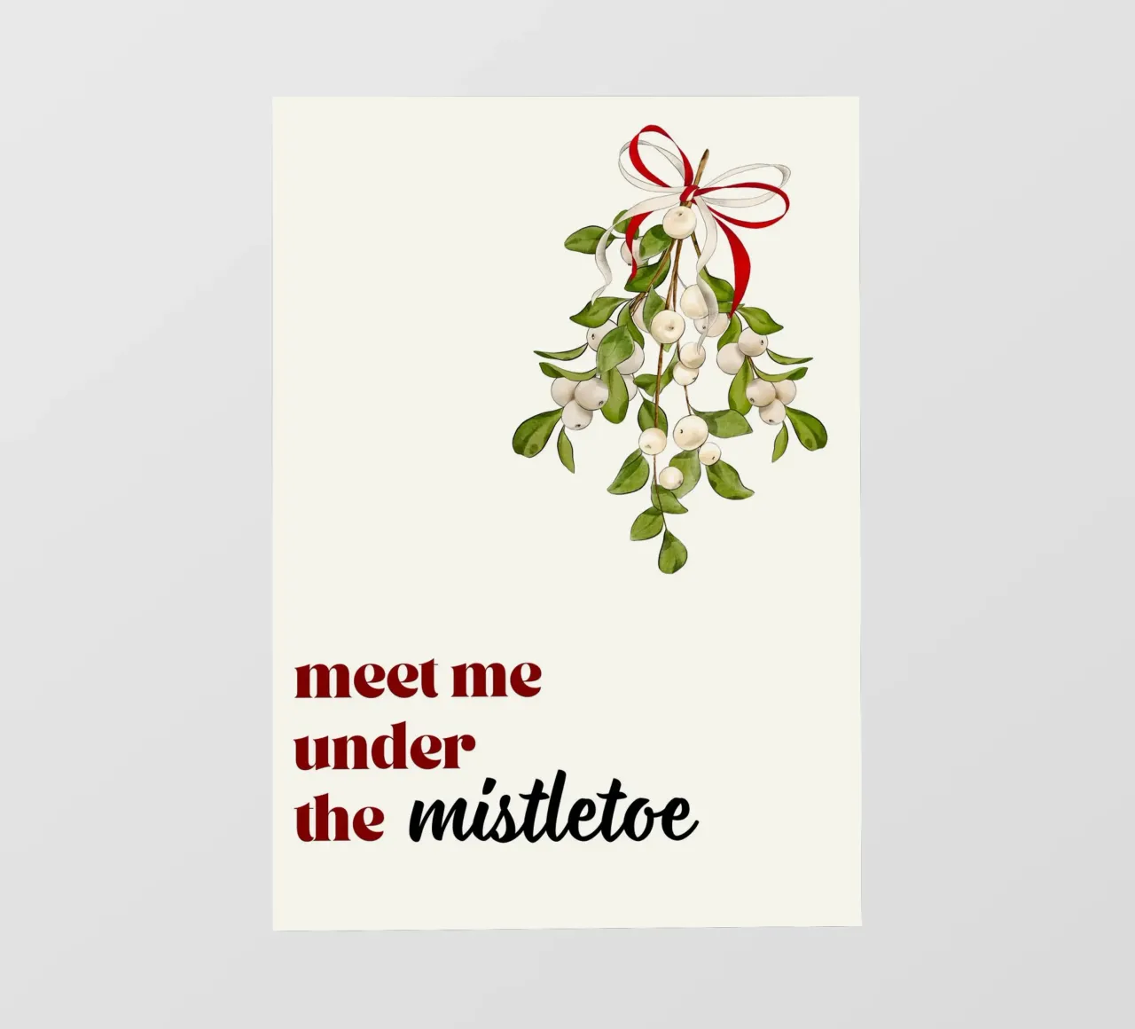 Triff mich unterm Mistelzweig: Romantische Weihnachten Kunstdruck PVC Plane von ClubArt