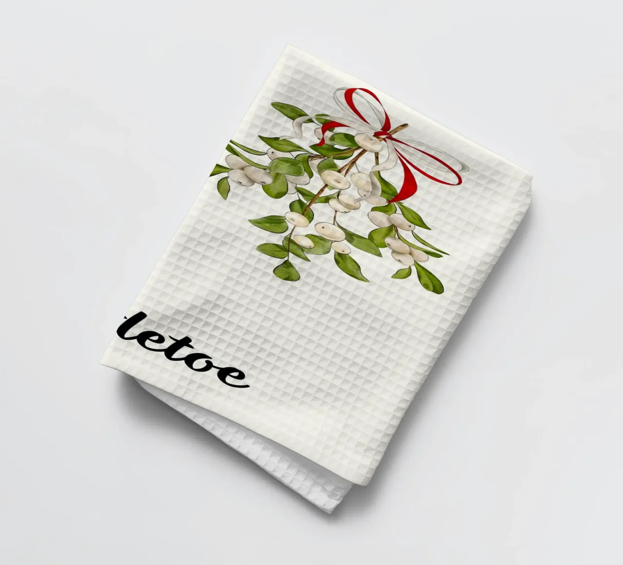 Triff mich unterm Mistelzweig: Romantische Weihnachten Kunstdruck Geschirrtuch von ClubArt