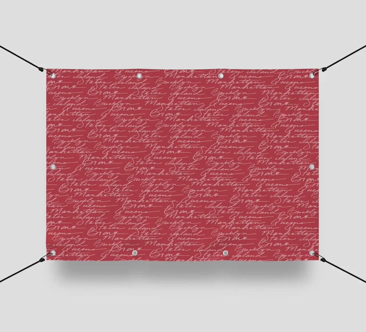 NYC Boroughs Script: Manhattan, Brooklyn Pattern Print pvc cover by ClubArt