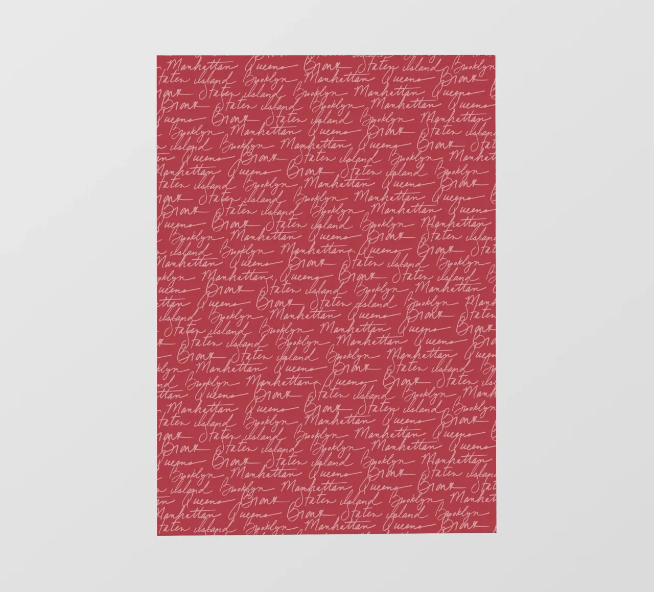 NYC Boroughs Script: Manhattan, Brooklyn Pattern Print pvc cover by ClubArt