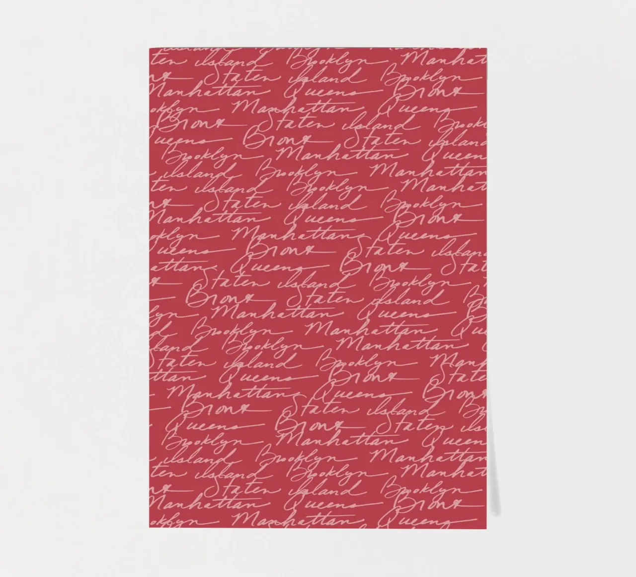NYC Boroughs Script: Manhattan, Brooklyn Pattern Print sticker sheet by ClubArt