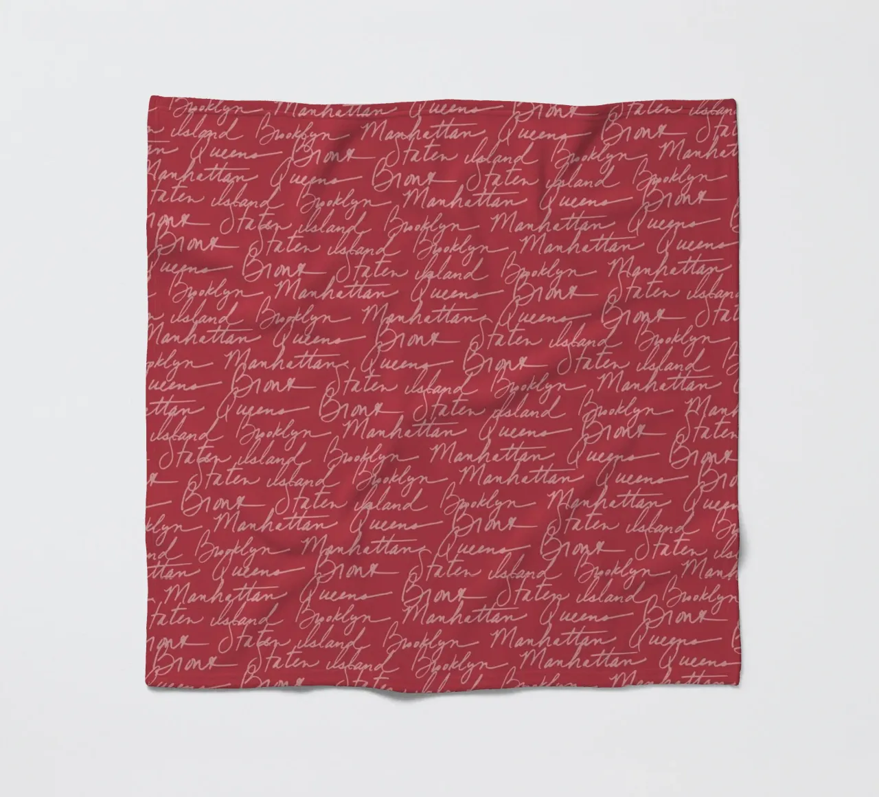 NYC Boroughs Script: Manhattan, Brooklyn Pattern Print fleece blanket by ClubArt