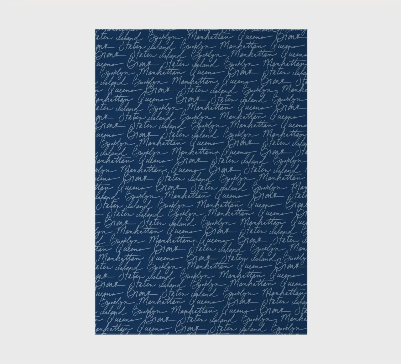 NYC Boroughs Script: Blue Manhattan, Brooklyn Pattern notebook by ClubArt