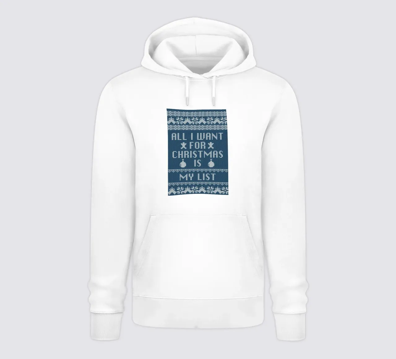 "Arte natalizia con maglione brutto "All I Want Is My List felpa con cappuccio da ClubArt