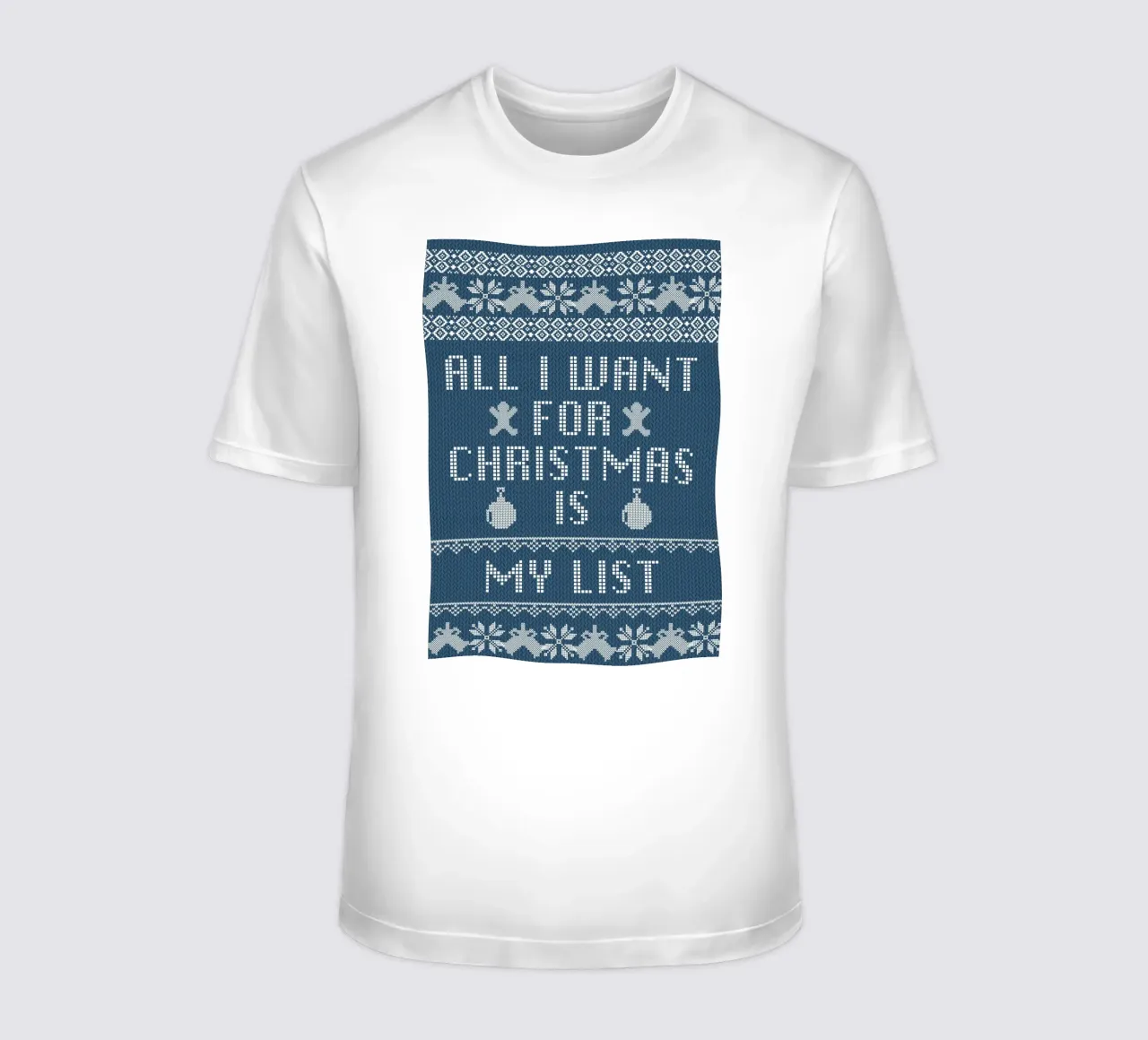 "Arte natalizia con maglione brutto "All I Want Is My List t-shirt da ClubArt
