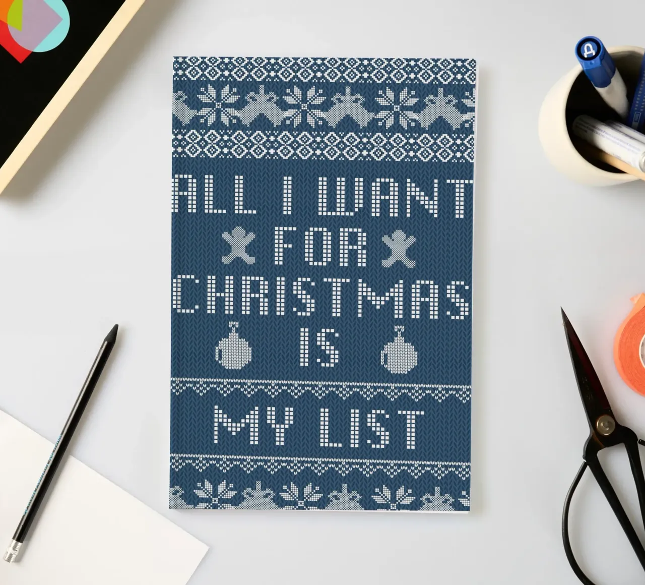 "Arte natalizia con maglione brutto "All I Want Is My List diario da ClubArt