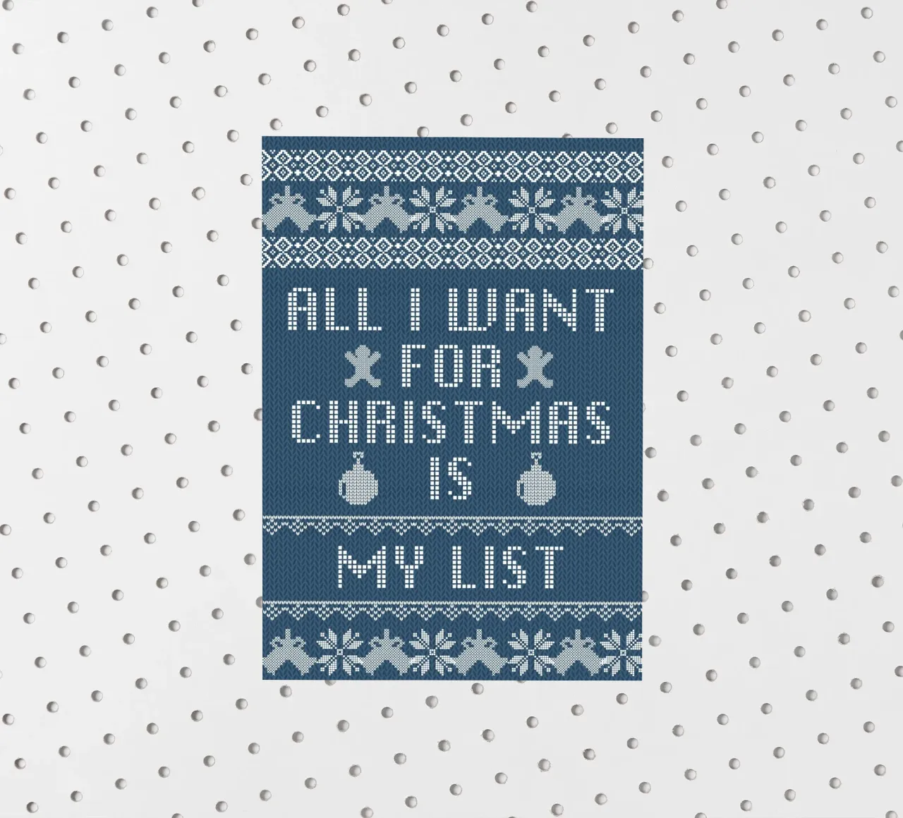 Art de Noël "All I Want Is My List" (Tout ce que je veux, c'est ma liste) autocollant de ClubArt