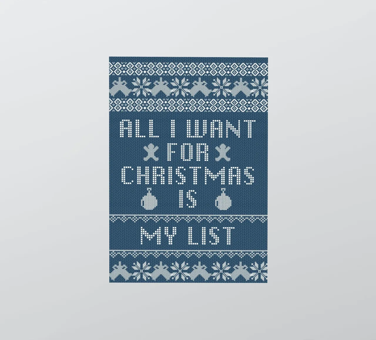 Art de Noël "All I Want Is My List" (Tout ce que je veux, c'est ma liste) autocollant de ClubArt