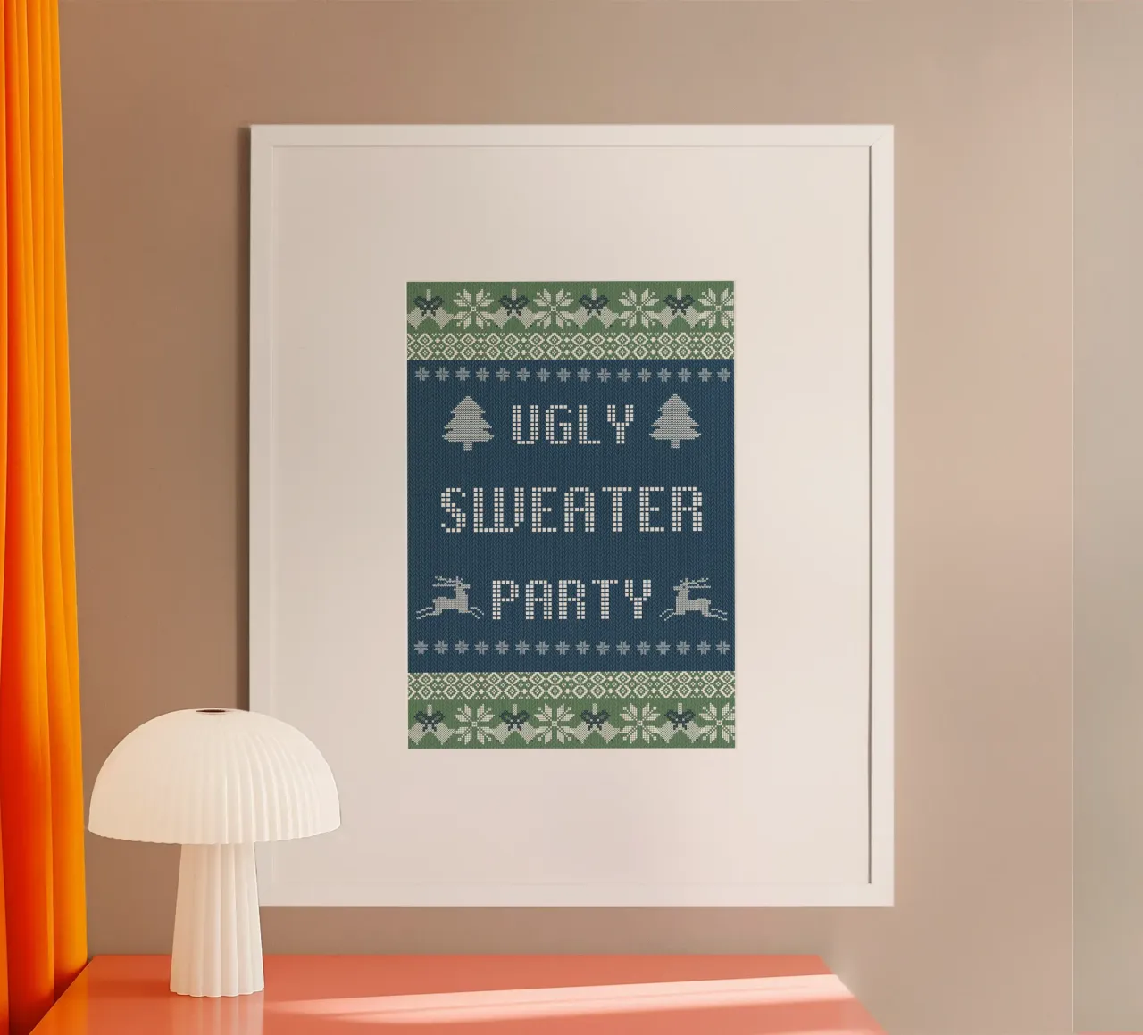 Ugly Sweater Party: Manifesto dell'evento natalizio a maglia poster con telaio in plastica da ClubArt