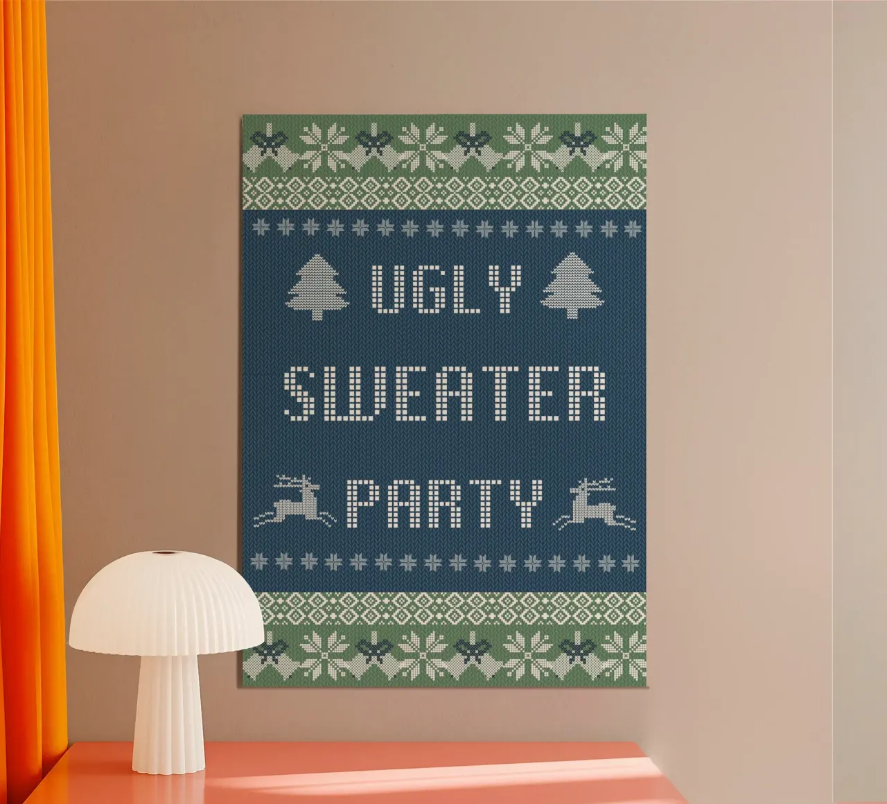 Ugly Sweater Party: Manifesto dell'evento natalizio a maglia poster con telaio in plastica da ClubArt