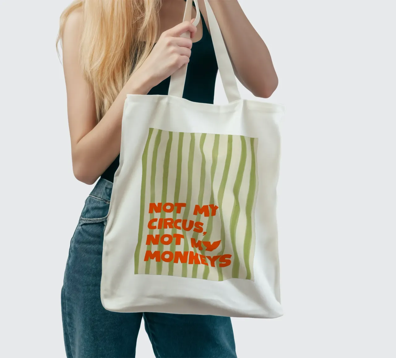 Not My Circus, Not My Monkeys borsa in juta da Attaboy Dsgn