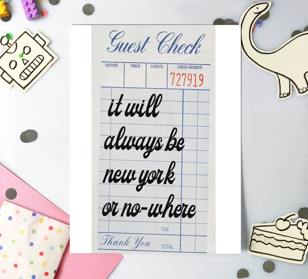 New York oder Nirgendwo: Ikonisches NYC Zitat Kunstdruck Stickerbogen von ClubArt