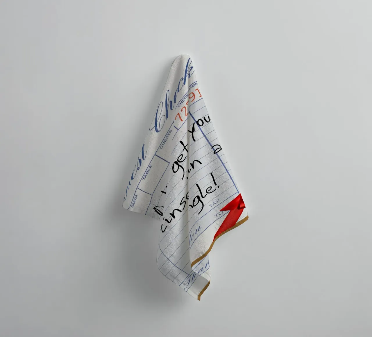 "Don't Tangle Tinsel": Funny Christmas Guest Check Art towel by ClubArt
