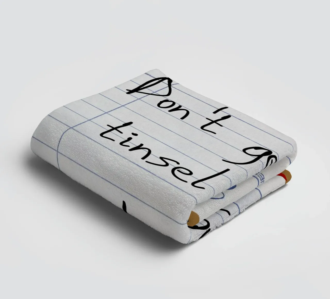 "Don't Tangle Tinsel": Funny Christmas Guest Check Art towel by ClubArt