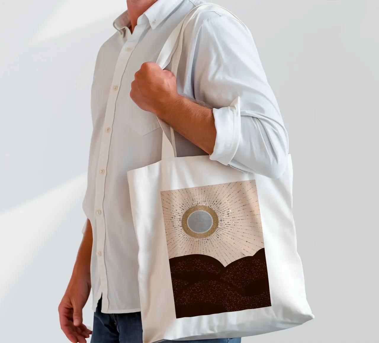 Raggi d'amore Argento Bronzo borsa in juta da SilverPegasus
