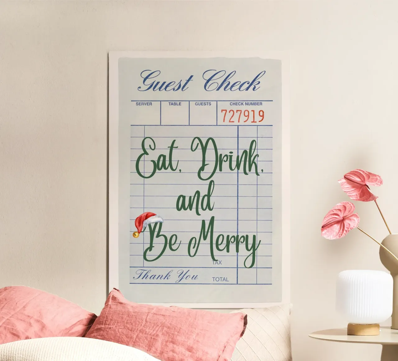 Impression d'art "Eat, Drink, Be Merry" (Mangez, buvez, soyez joyeux) poster de ClubArt