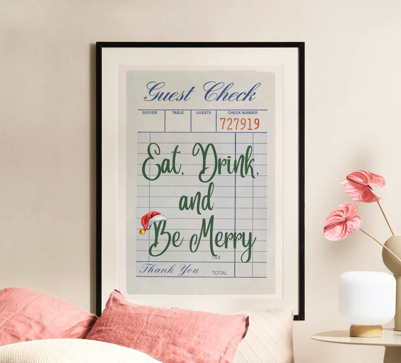 Impression d'art "Eat, Drink, Be Merry" (Mangez, buvez, soyez joyeux) poster de ClubArt
