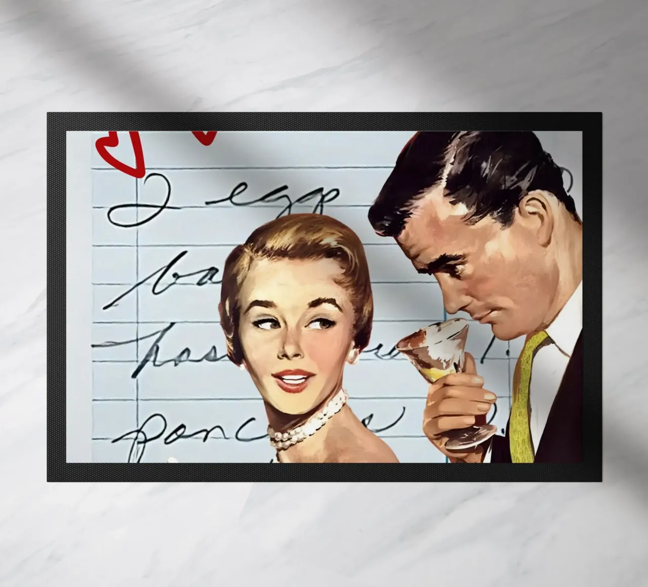 Pop Art: Coppia di metà secolo, Cocktail & Amore zerbino da ClubArt