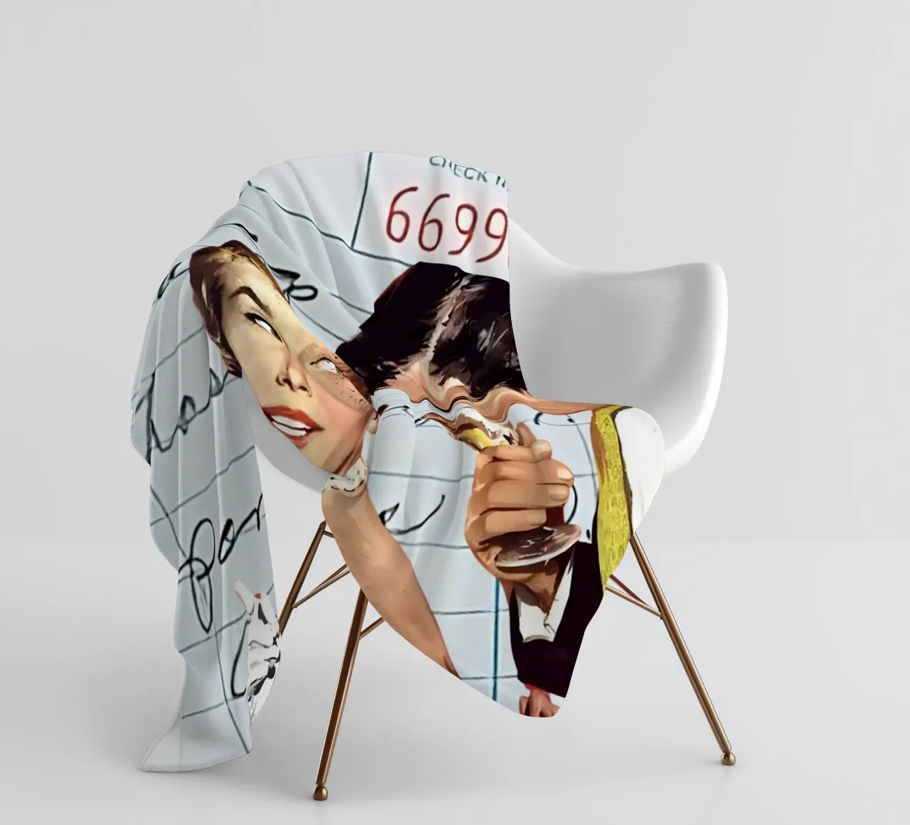 Pop Art: Coppia di metà secolo, Cocktail & Amore coperta in pile da ClubArt