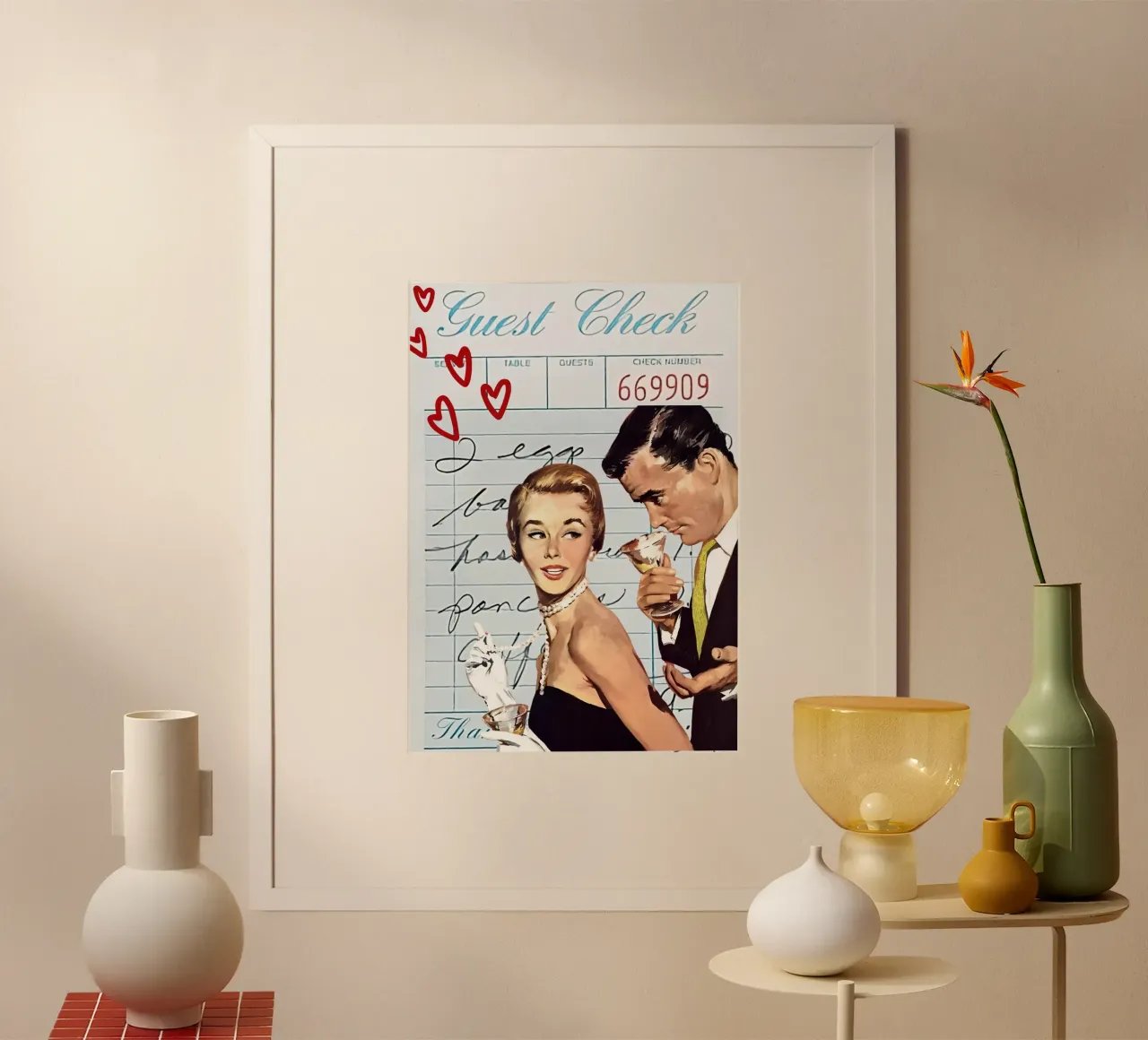 Pop Art: Coppia di metà secolo, Cocktail & Amore carta hahnemühle da ClubArt